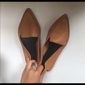 Brown faux leather aldo flats